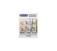 Schmincke - HORADAM® AQUARELL, Super Granulation Trio Tundra, tubes de 5 ml, 74 618 097, kit de carton, très forte granulation, couleurs aquarelles fines et supergranulantes