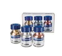 Schmincke Lot de 3 flacons de 20 ml Aqua Bronze Or Blanchiment Argent Cuivre 15 700 097 Effets métalliques brillants sur la gouache et l'aquarelle, papier, carton, carton à peindre, toile
