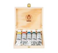 Schmincke MUSSINI® 70719097 Lot de 5 peintures à l'huile de résine pour artiste Evan Woodruffe selection, couleurs semi-soufflées, hautement pigmentées, résistantes à la lumière, 5 x 15 ml