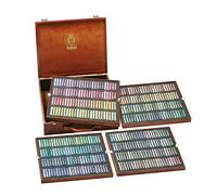 Schmincke - Pastel, set premium avec 400 couleurs, 77 400 097, Coffret en bois avec 400 pastels, assortiment complet, pastels faits à la main, brillants, veloutés et très résistants à la lumière