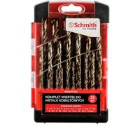 Schmith - Ensemble de Forets Metal au Cobalt - Meche Metal - Forets Polyvalents pour l’Acier Inoxydable, Résistant aux Acides, Résistant à la Chaleur, Fonte à Résistance Sup. à 900 N/mm² - 25 pièces