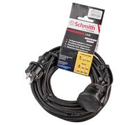 Schmith Rallonge électrique en caoutchouc 40 m 3 x 2,5 mm, résistante et sûre pour les ateliers, chantiers et jardins, avec câble renforcé et prise en terre, idéale pour une utilisation en extérieur