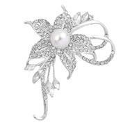 Schmuck Komplett Kristallperlen-Blumenbrosche, modische, schöne künstliche Strass-Blumenbrosche, geeignet für Partys, Tänze, Hochzeiten, Bankette, Elegante Damen und Mädchen (B, taille unique)