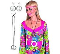 Boland BOL44517 Peace Necklace & Earring Set, Argent