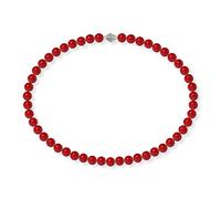 Schmuckwilli Collier de perle shell Tahiti/Mers collier Perles coquillage nacré les femme fermoir aimant rouge 50cm dmk0005-50 (8mm)