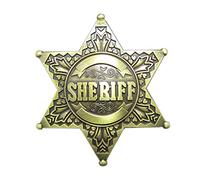 Schnalle123 Boucle de ceinture Western Sheriff étoile Cowboy aspect 3D pour ceinture interchangeable - Modèle 89