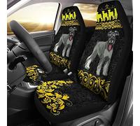 Schnauzer À Fleurs Jaunes 2 Pièces Siège Avant Housses Machine Housse Couverture Couvre Sieges Lavable Housses De Siège De Voiture Avant Universel pour Camionnettes Bus Camion