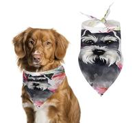 Schnauzer Bandana pour chien en coton doux lavable au quotidien en été durable Triangle réversible Convient pour les chiens et chats de petite, moyenne et grande taille