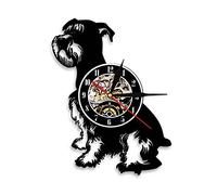 Schnauzer chien canin horloge murale géant Schnauzer chien race vinyle Record horloge murale chien propriétaire animal de compagnie chien amoureux éleveurs cadeau musique Art Record horloges murales