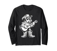 Schnauzer Chien Cowboy Guitare Musicien Western Country Music Manche Longue