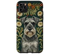 Schnauzer Chien William Morris Style Floral Coque pour iPhone 11 Pro Max