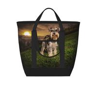 Schnauzer Coucher de soleil Chiens Animaux de compagnie Montagnes Schnauzer,Sacs à lunch isothermes de grande capacité pour femmes et hommes