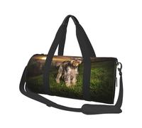 Schnauzer Coucher De Soleil Chiens Animaux Montagnes Schnauzer, Sac de Voyage de Grande capacité, Sac à Main Rond, Sac de Voyage de Sport, fourre-Tout, Sac de Fitness
