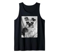 Schnauzer drôle avec Lunettes de Soleil Mignon Chien Barbu Meme été Débardeur