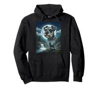 Schnauzer Howling to The Moon Meme Funny Dog Lover Sweat à Capuche