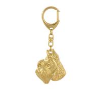 Schnauzer I - Porte-clés doré avec chien, décoration de sac à main, accessoire d