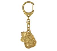 Schnauzer IV - Porte-clés doré avec chien, décoration de sac à main, accessoire