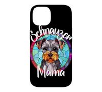 Schnauzer Mama Illustration de Chien en vitrail Coque pour iPhone 14