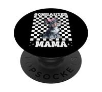 Schnauzer Mama Mom Schnauzer Chien Miniature Fête des Mères PopSockets PopGrip Adhésif