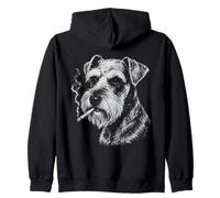 Schnauzer Miniature Amusant fumant Un Chien Sweat à Capuche
