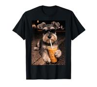 Schnauzer Miniature Buvant du café glacé Animal Meme T-Shirt
