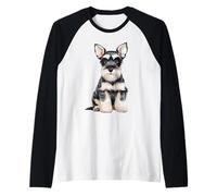 Schnauzer Miniature Chiot Croquis Dessin Art Amoureux des Chiens Manche Raglan