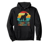 Schnauzer Miniature Coucher de Soleil - Silhouette Rétro Vintage Sweat à Capuche