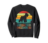 Schnauzer Miniature Coucher de Soleil - Silhouette Rétro Vintage Sweatshirt