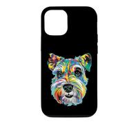 Schnauzer Miniature Géométrique Pop Art Gros Plan Portrait Visage Coque pour iPhone 12/12 Pro