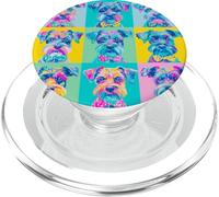 Schnauzer Miniature Pop Art Grille Portrait de Chien coloré PopSockets PopGrip pour MagSafe