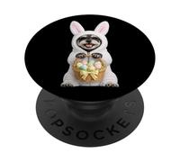 Schnauzer Miniature Portant Un Lapin de Pâques drôle et Mignon Costume PopSockets PopGrip Adhésif