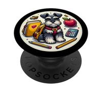 Schnauzer miniature pour enfants garçons filles propriétaire de rentrée scolaire PopSockets PopGrip Adhésif