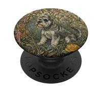 Schnauzer Miniature sucré dans Un Vieux Jardin Anglais PopSockets PopGrip Adhésif