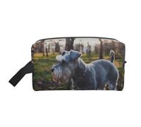 Schnauzer Nain, Animaux de Compagnie Gris, Organiseur de cosmétiques Grande capacité, Trousse de Maquillage de Voyage pour Femme