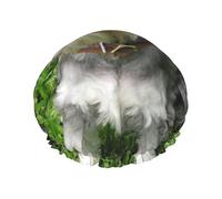 Schnauzer nain,Bonnet de douche/bonnet de nuit double couche imperméable et élastique, bonnet de bain réutilisable