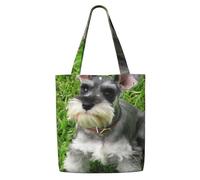 Schnauzer nain,Sacs d'épicerie réutilisables, sacs fourre-tout de grande capacité, sac à bandoulière en toile