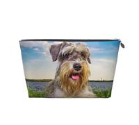 Schnauzer Pelouse Animaux Chiens Gris Chnauzer, Trousse de Toilette Trousse de Maquillage Sac à cosmétiques Trousse de Toilette de Voyage Portable