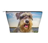 Schnauzer Pelouse Animaux Chiens Gris Chnauzer, Trousse de Toilette Trousse de Maquillage Sac à cosmétiques Trousse de Toilette de Voyage Portable