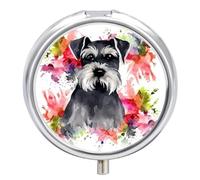 Schnauzer Pilulier rond portable à 3 compartiments, anti-fuite, léger, compact pour le quotidien, pour vitamines, compléments et médicaments