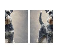 Schnauzer - Porte-passeport de voyage avec emplacements pour cartes de crédit et fente pour carte d'embarquement pour voyage, carte d'identité familiale (20,3 x 13,7 cm)