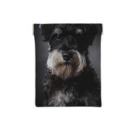 Schnauzer Portrait Gris Foncé, Sac de Rangement pour Femmes, Portefeuille supérieur à Presser, Petit Porte-Monnaie, Pochette de Changement