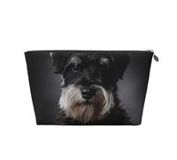 Schnauzer Portrait Gris Foncé, Trousse de Toilette Trousse de Maquillage Sac à cosmétiques Trousse de Toilette de Voyage Portable