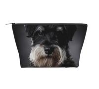 Schnauzer Portrait Gris Foncé, Trousse de Toilette Trousse de Maquillage Sac à cosmétiques Trousse de Toilette de Voyage Portable