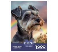 Schnauzer Puzzles 1000 Pièces pour Adultes Et Enfants Animaux Puzzle Classique Puzzle Impossible Activité Familiale Parfaite Art Classique 38x26cm/1000pcs