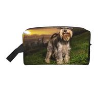 Schnauzer Sunset Dogs Pets Mountains Schnauzer, Organiseur de cosmétiques de Grande capacité, Trousse de Maquillage de Voyage pour Femme