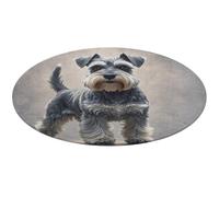 Schnauzer Tapis rond doux et absorbant et antidérapant pour chambre à coucher, salon, décoration d'intérieur - 80 x 80 cm