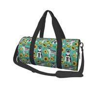 Schnauzer Tournesols Printemps Été Floral Chien Race Chien, Sac de Voyage de Grande capacité, Sac à Main Rond, Sac de Voyage de Sport, fourre-Tout, Sac de Fitness