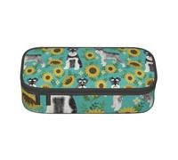 Schnauzer Tournesols Printemps Été Floral Chien Race Chien, Trousse à Crayons, Trousse à Crayons, Trousse à Crayons de Grande capacité, Trousse à cosmétiques