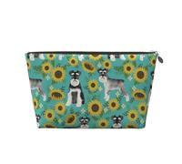 Schnauzer Tournesols Printemps Été Floral Chien Race Chien, Trousse de Toilette Trousse de Maquillage Sac à cosmétiques Trousse de Toilette de Voyage Portable