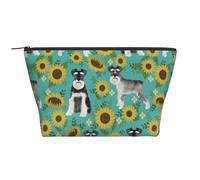 Schnauzer Tournesols Printemps Été Floral Chien Race Chien, Trousse de Toilette Trousse de Maquillage Sac à cosmétiques Trousse de Toilette de Voyage Portable